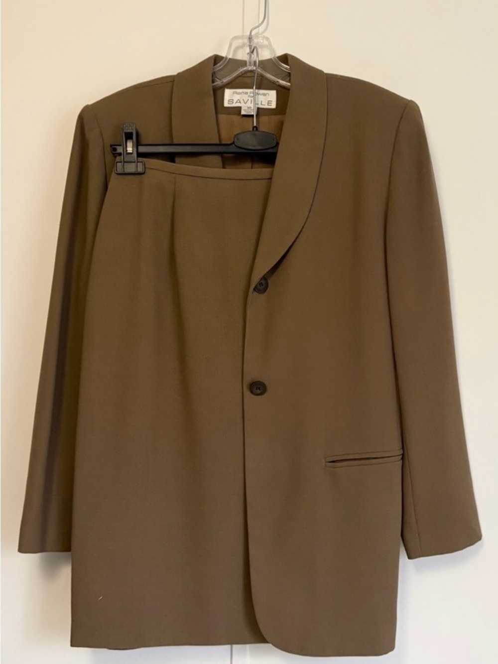 Classic Fawn Brown Jacket & Skirt Suit Set Women's Professional Wear